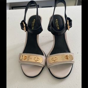 Coach Sling Back with Gold Plate Size 5